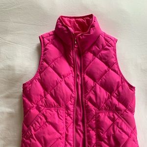 J. Crew womens puffy hot pink vest